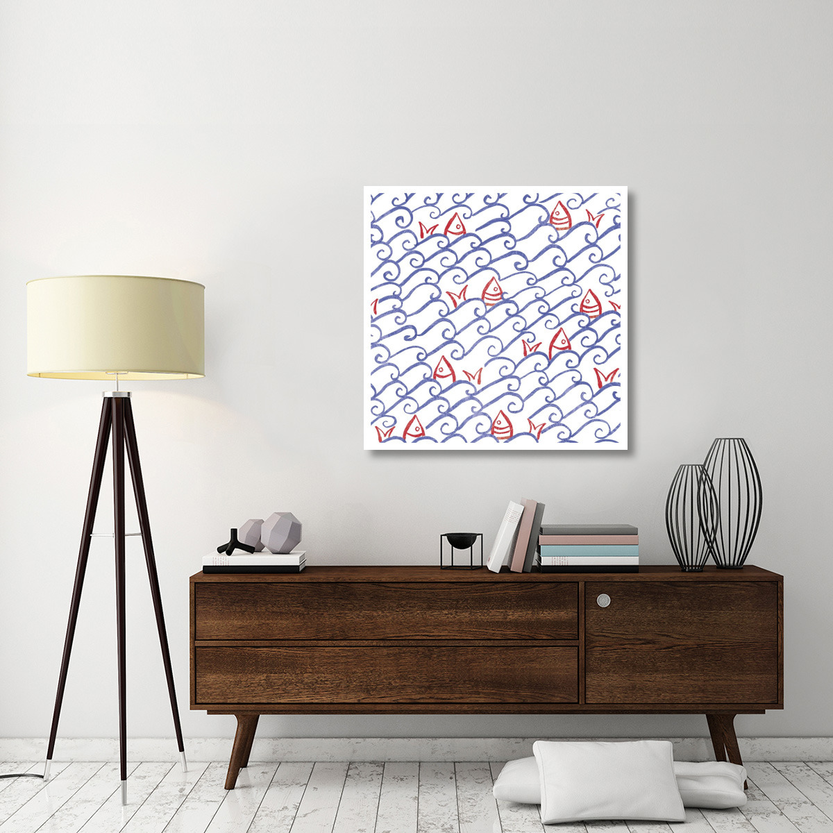 Coastal Birds Pattern V -Paper Art-38&quotx38"