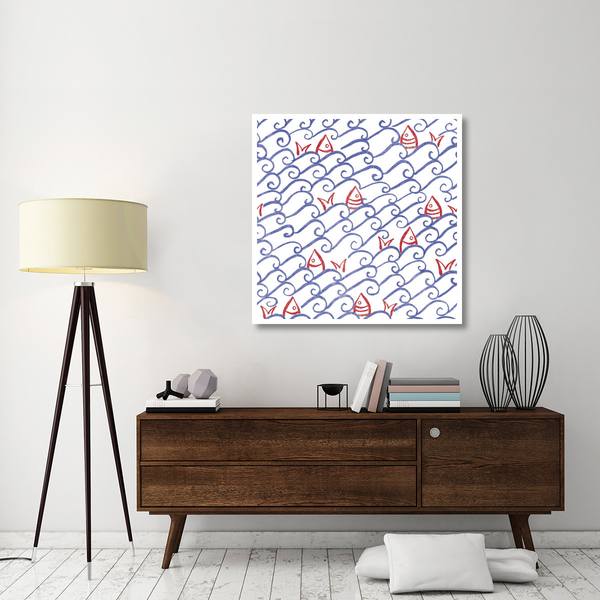 Coastal Birds Pattern V -Paper Art-42&quotx42"