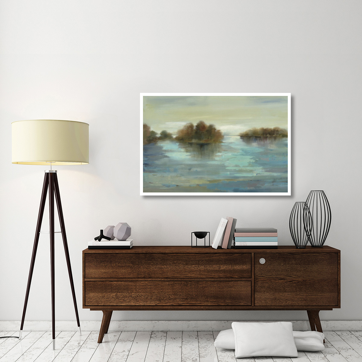 Serenity on the River -Paper Art-50&quotx34"