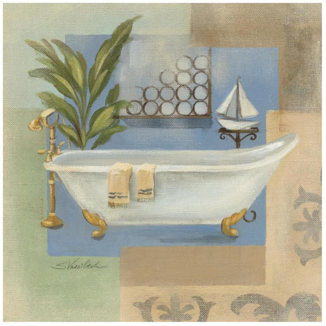 Coastal Bathtub I -Paper Art-26&quotx26"