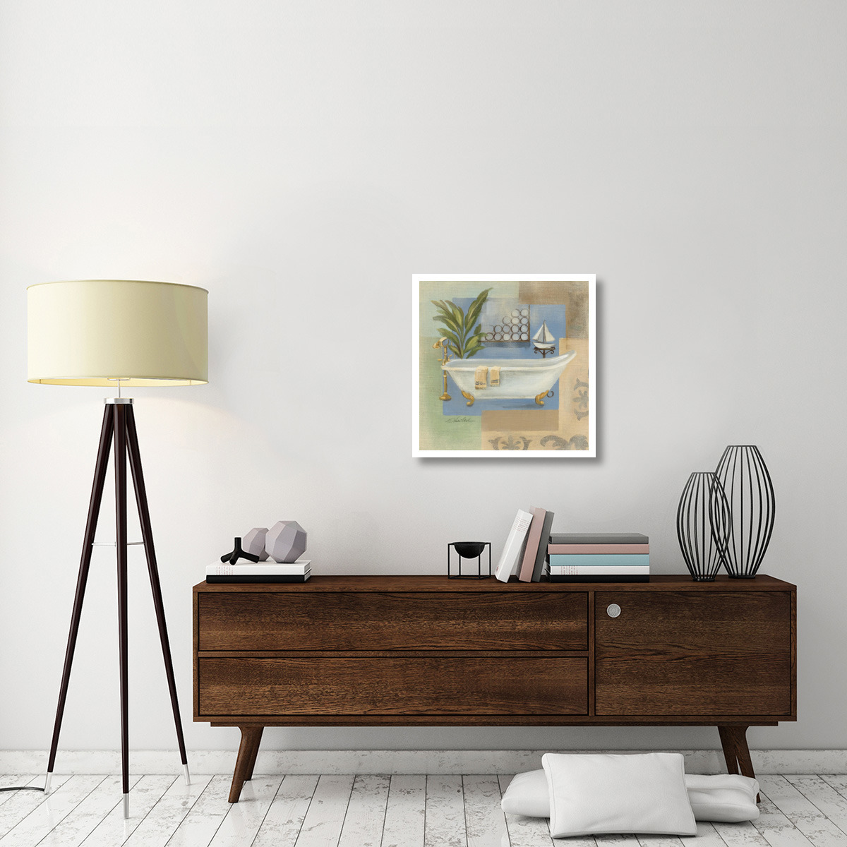 Coastal Bathtub I -Paper Art-26&quotx26"
