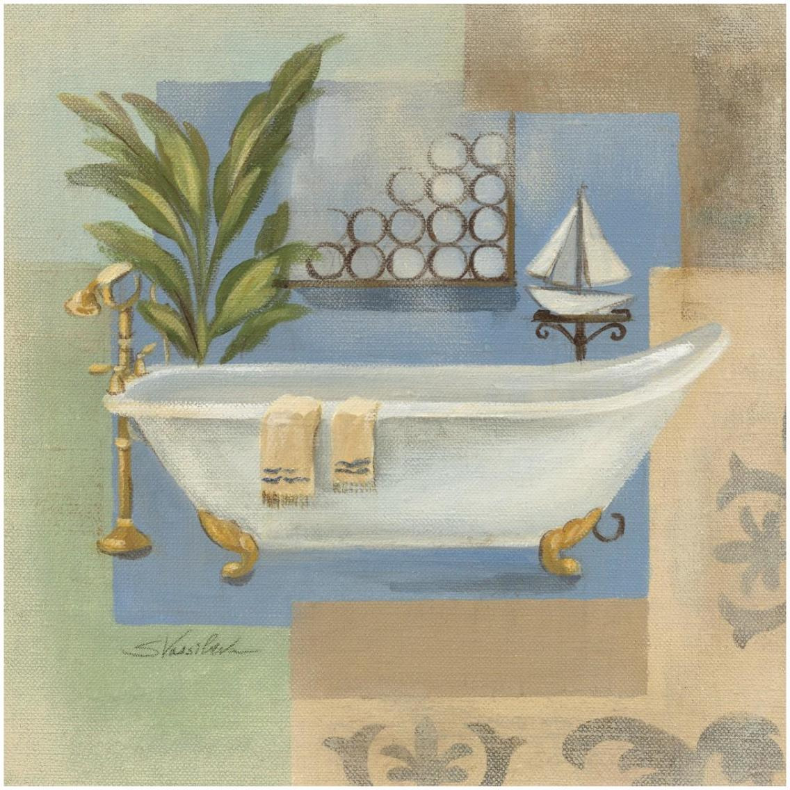 Coastal Bathtub I -Paper Art-32&quotx32"