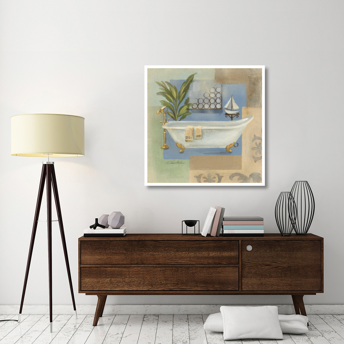 Coastal Bathtub I -Paper Art-42&quotx42"