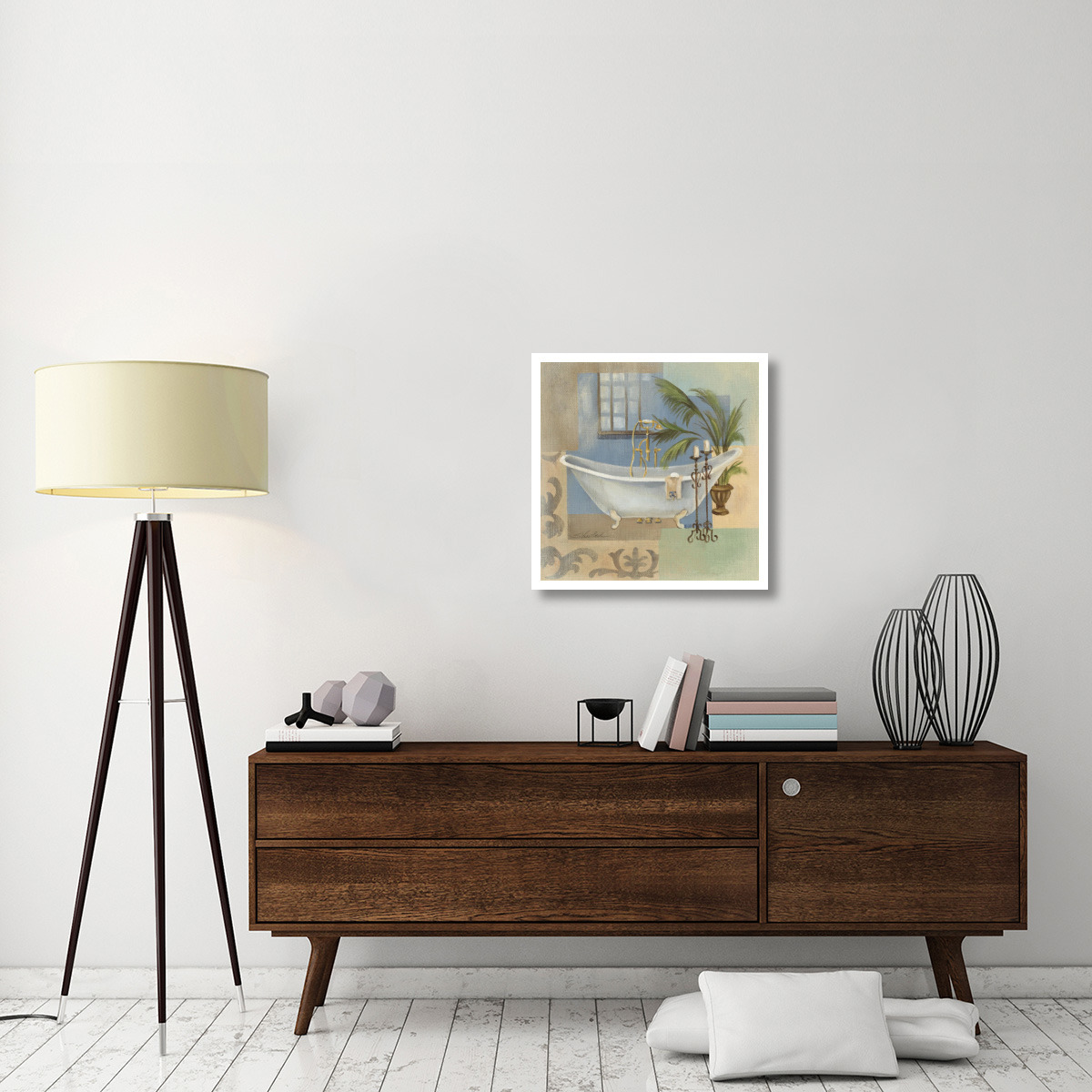 Coastal Bathtub II -Paper Art-26&quotx26"