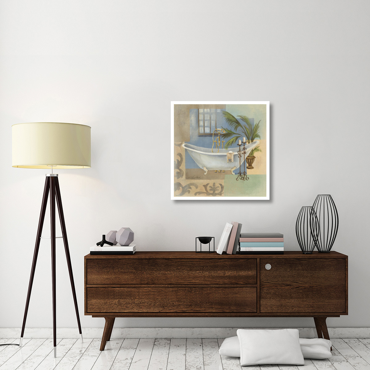 Coastal Bathtub II -Paper Art-32&quotx32"