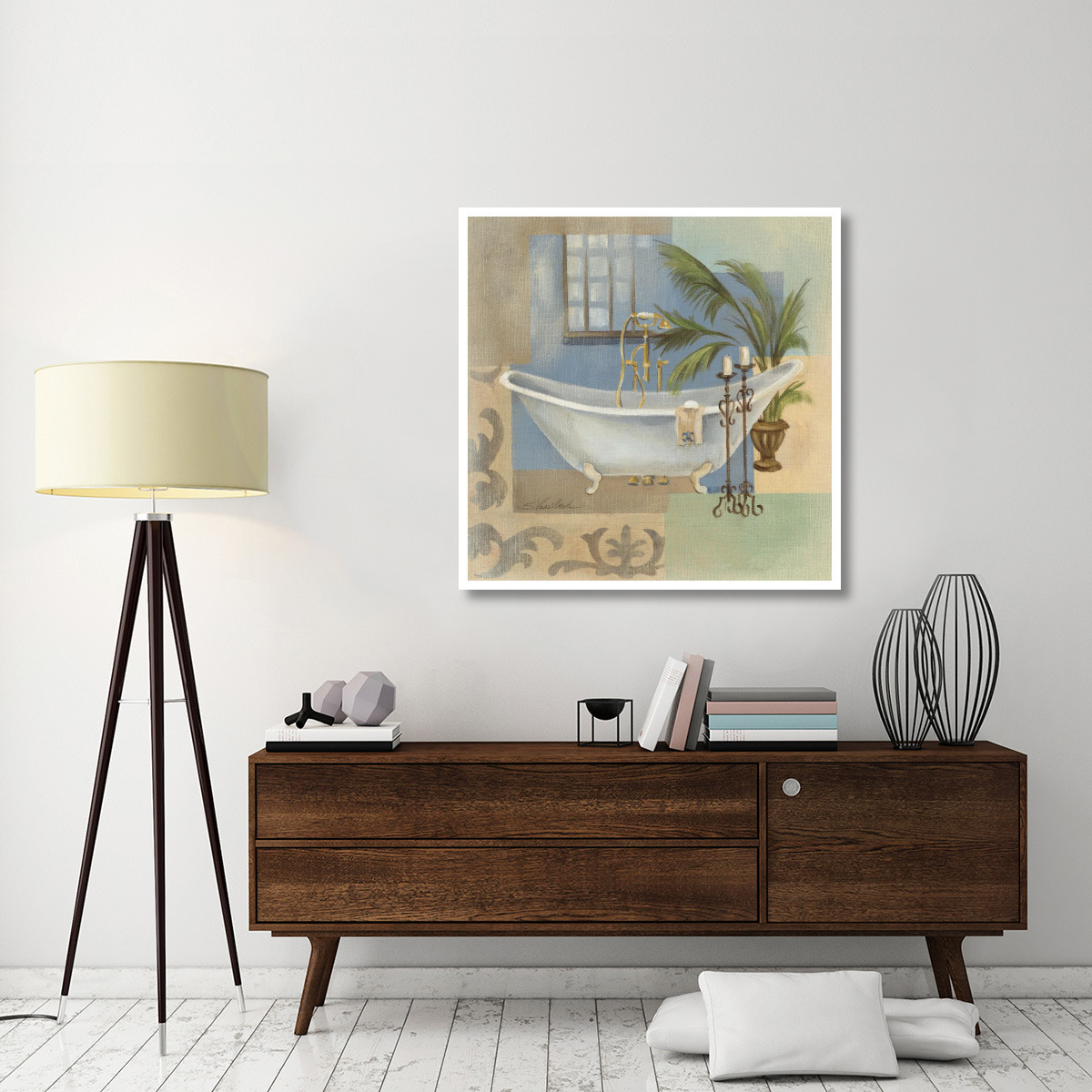 Coastal Bathtub II -Paper Art-42&quotx42"
