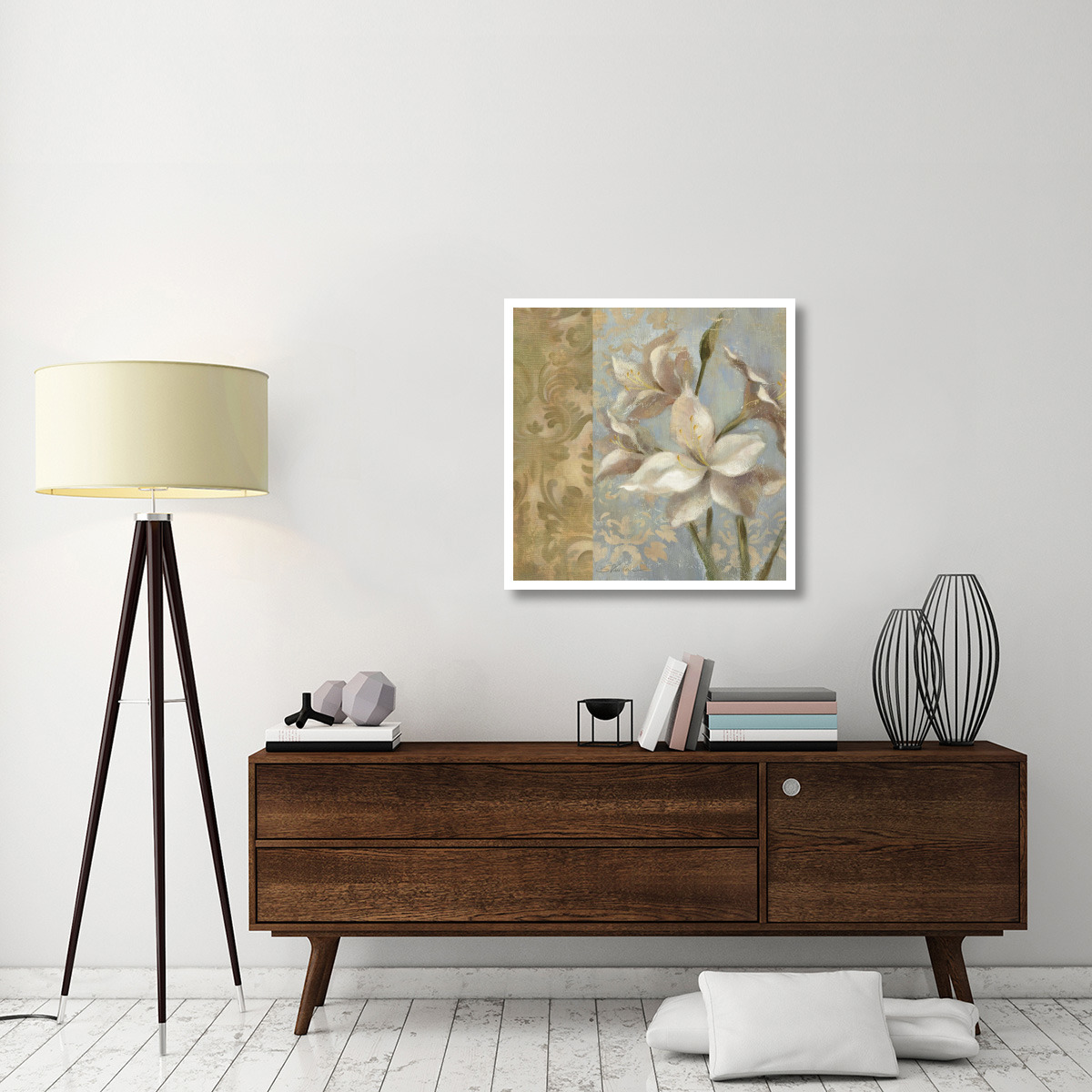 Amaryllis on Soft Blue  WAG -Paper Art-32&quotx32"
