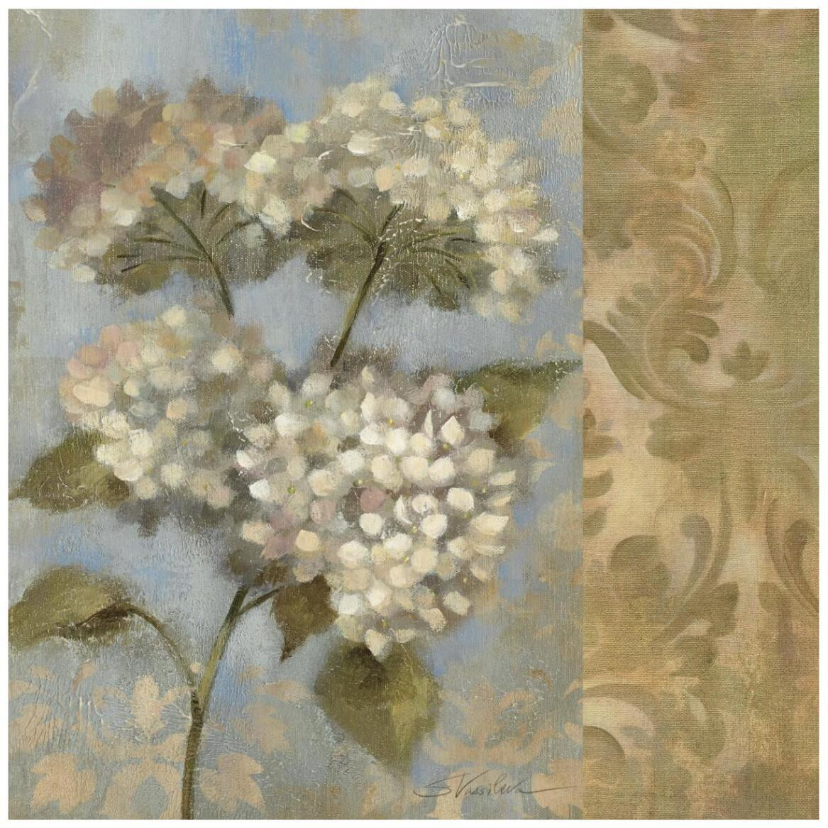 Hydrangea on Soft Blue WAG -Paper Art-42&quotx42"
