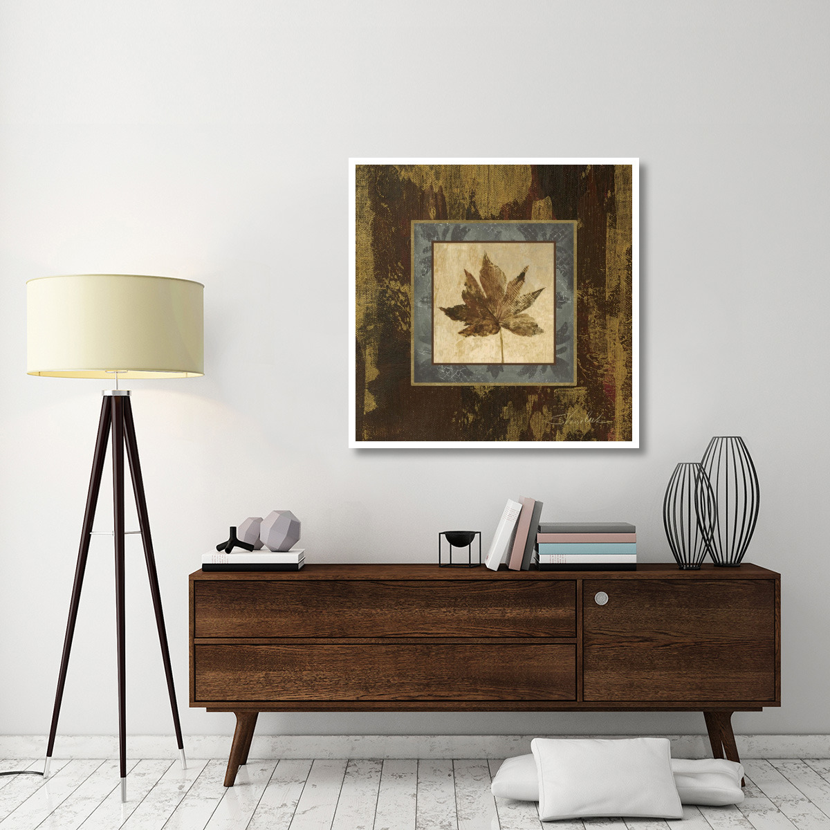 Autumn Leaf Square IV -Paper Art-42&quotx42"