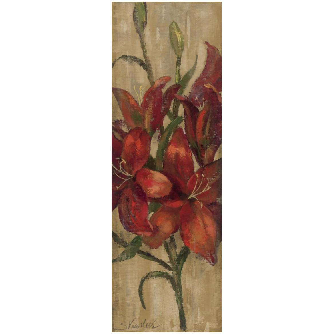 Vivid Red Lily on Gold -Paper Art-20&quotx56"