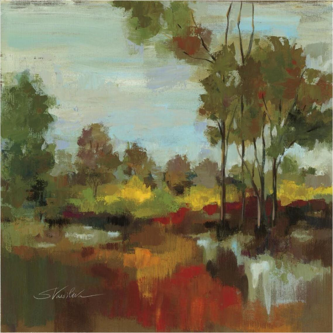 Hidden Pond Hues II -Paper Art-38&quotx38"