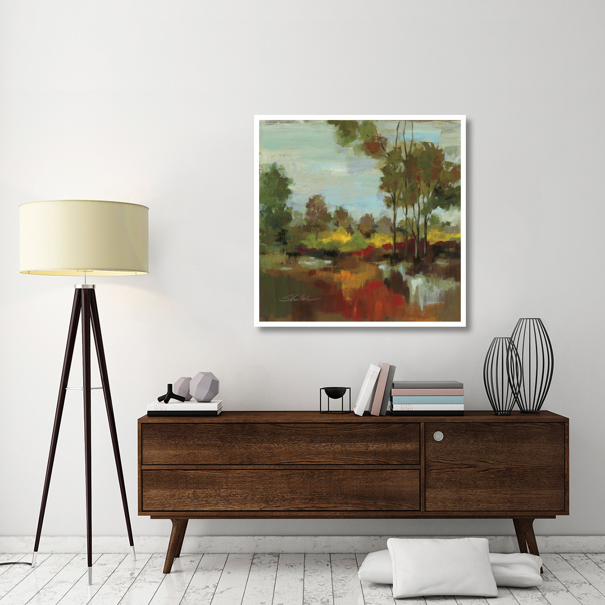 Hidden Pond Hues II -Paper Art-42&quotx42"