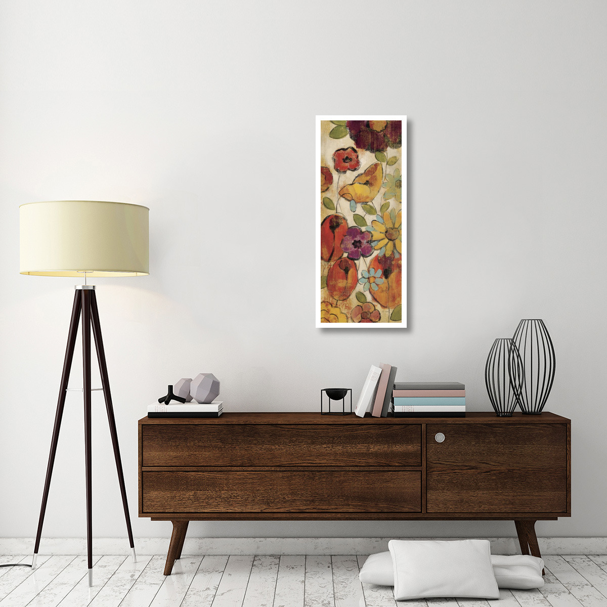 Floral Sketches on Linen II -Paper Art-18&quotx42"