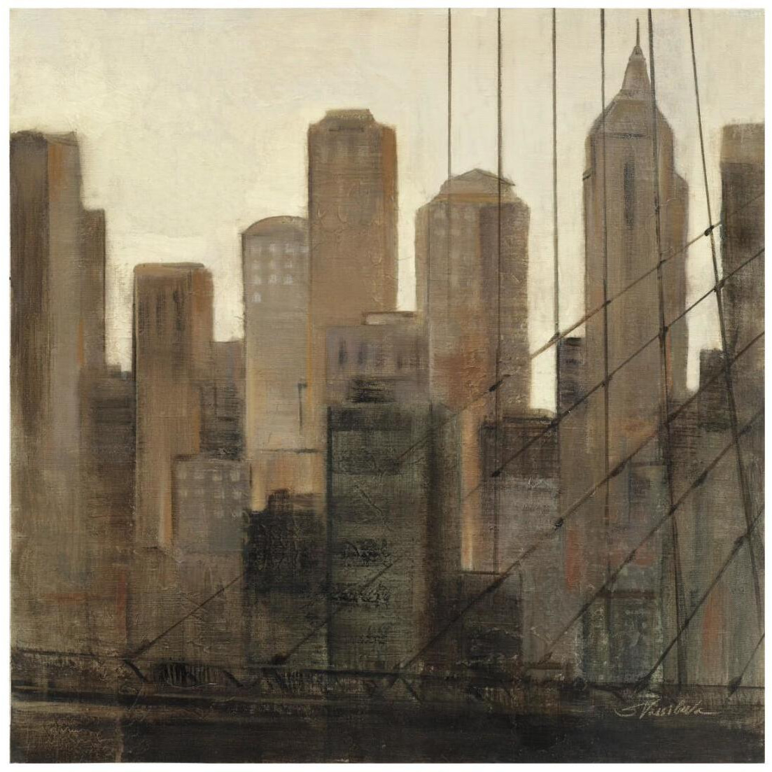 View from the Bridge I -Paper Art-20&quotx20"