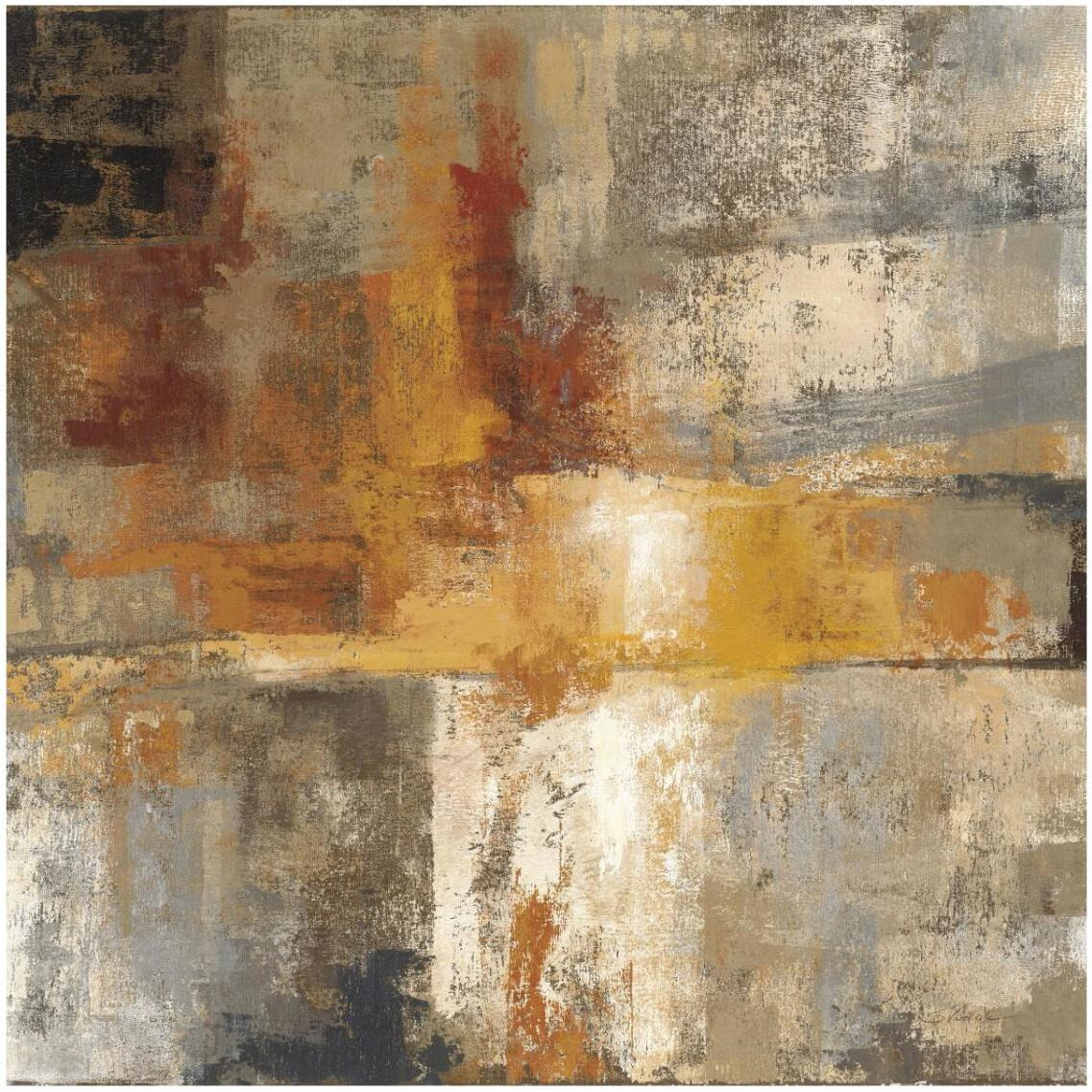 Silver and Amber Crop -Paper Art-32&quotx32"