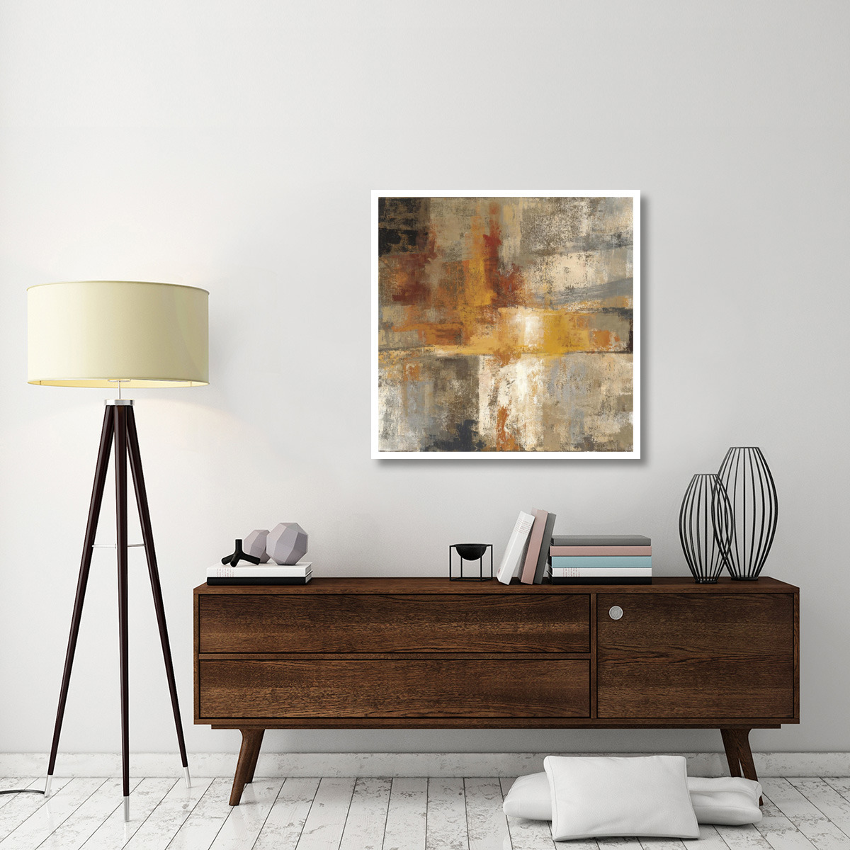 Silver and Amber Crop -Paper Art-38&quotx38"