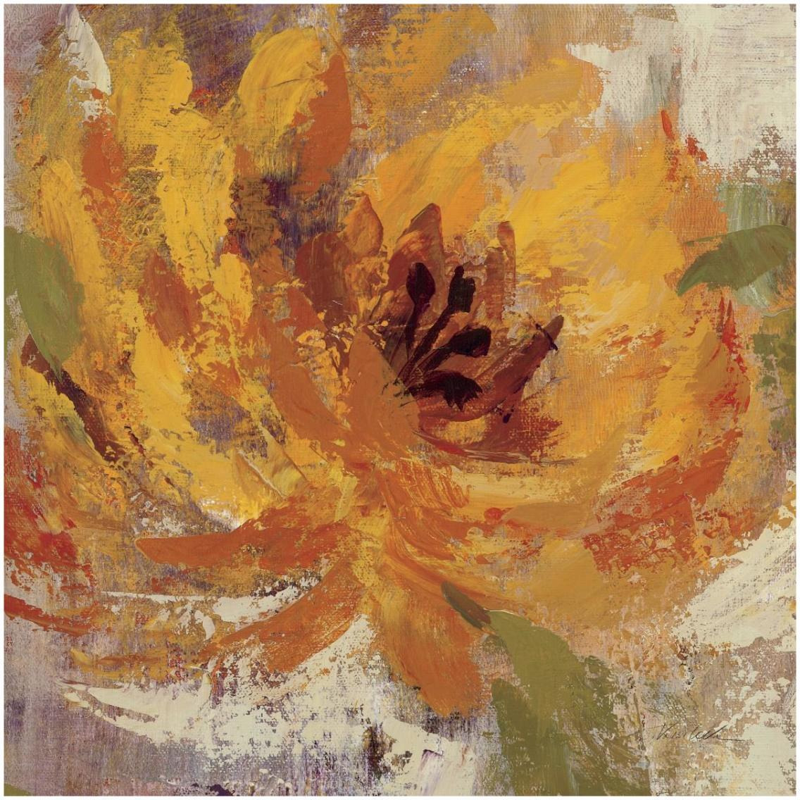 Fiery Dahlias I - Crop -Paper Art-32&quotx32"