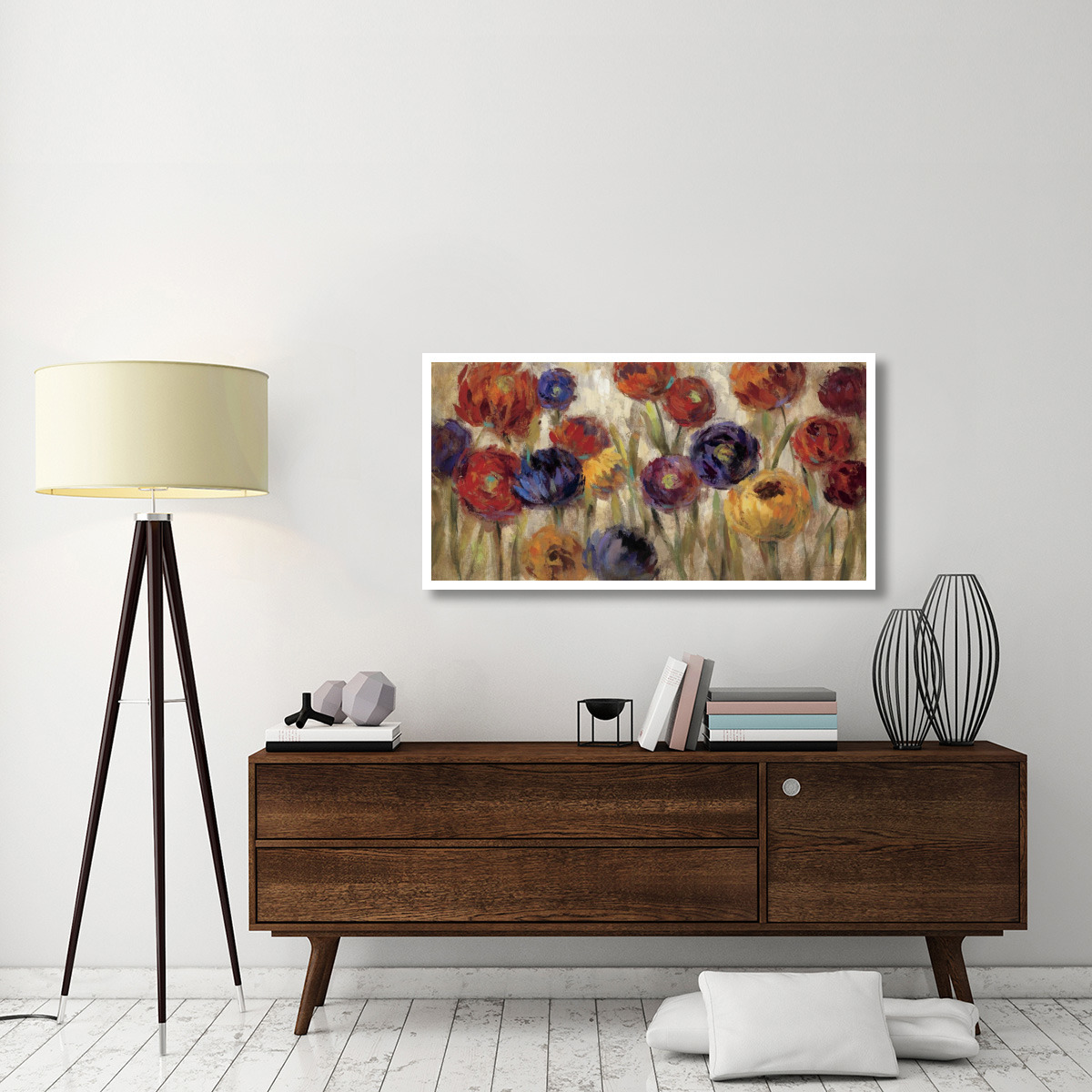 Asters and Mums -Paper Art-50&quotx26"