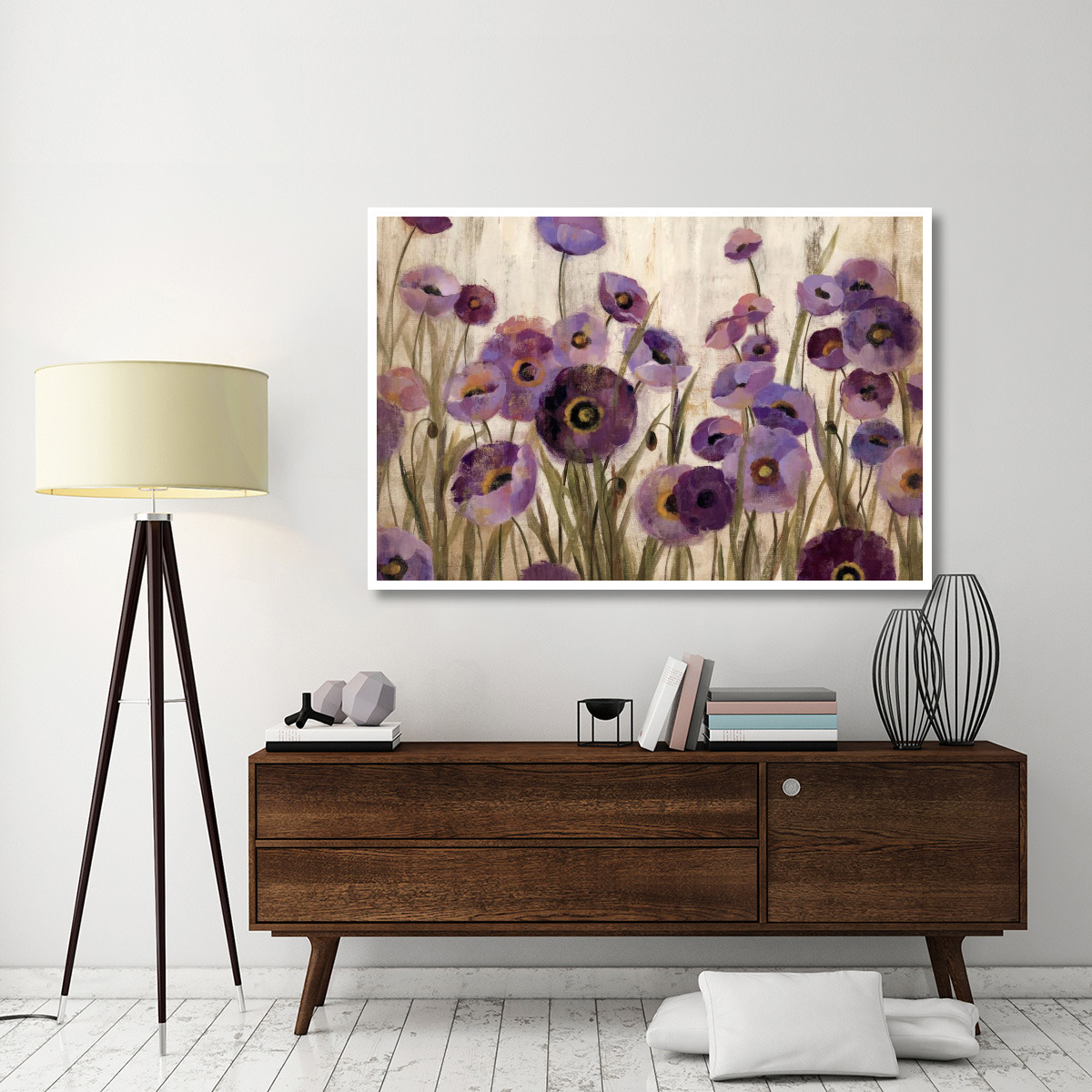 Pink and Purple Flowers -Paper Art-62&quotx42"