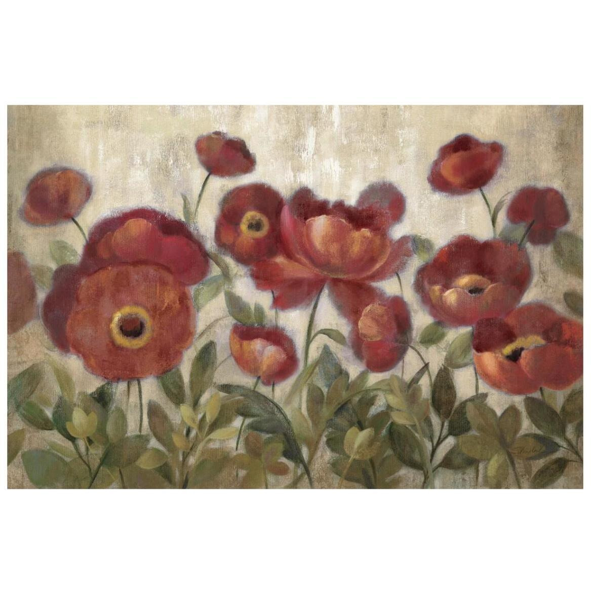 Daydreaming Flowers Red -Paper Art-20&quotx14"