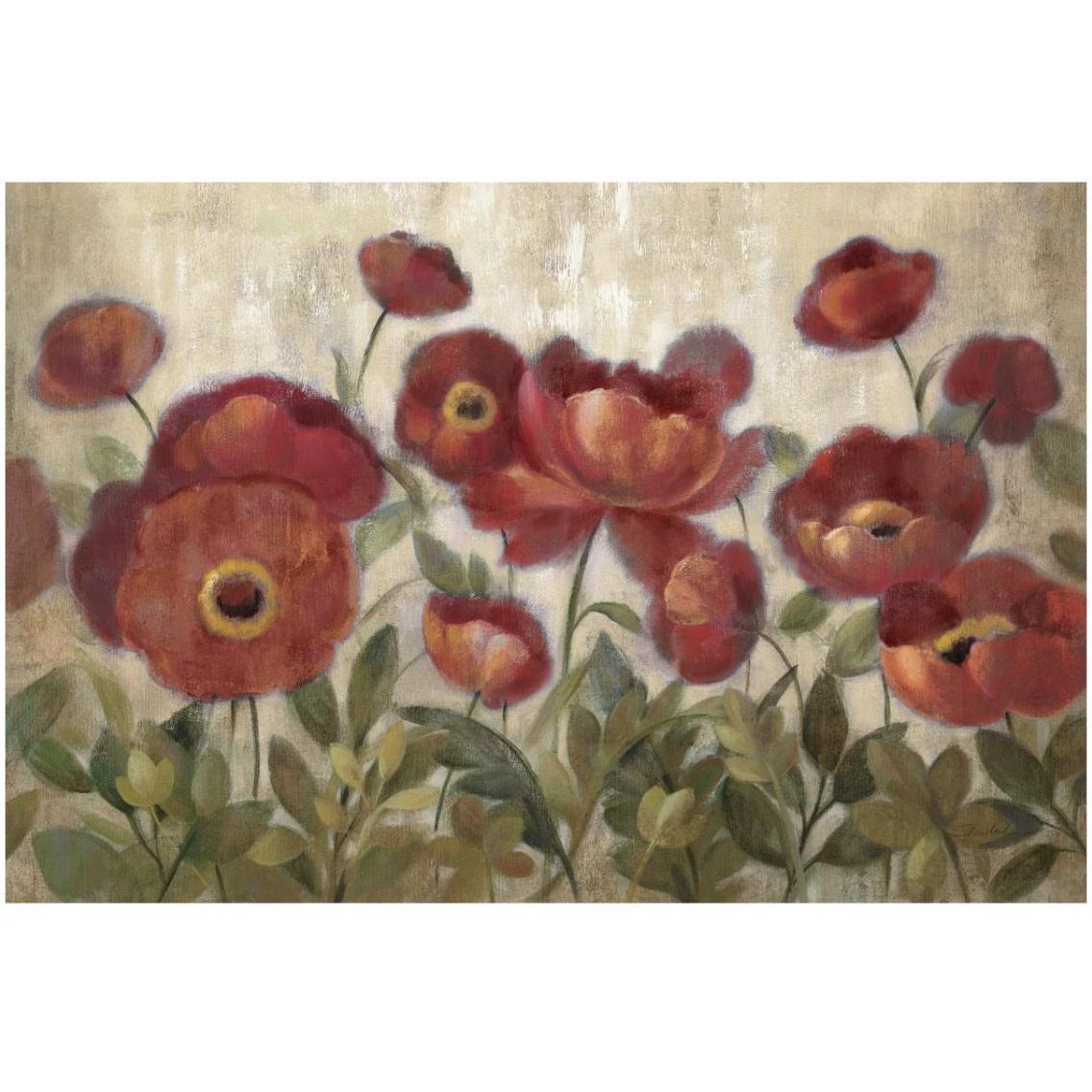 Daydreaming Flowers Red -Paper Art-32&quotx22"