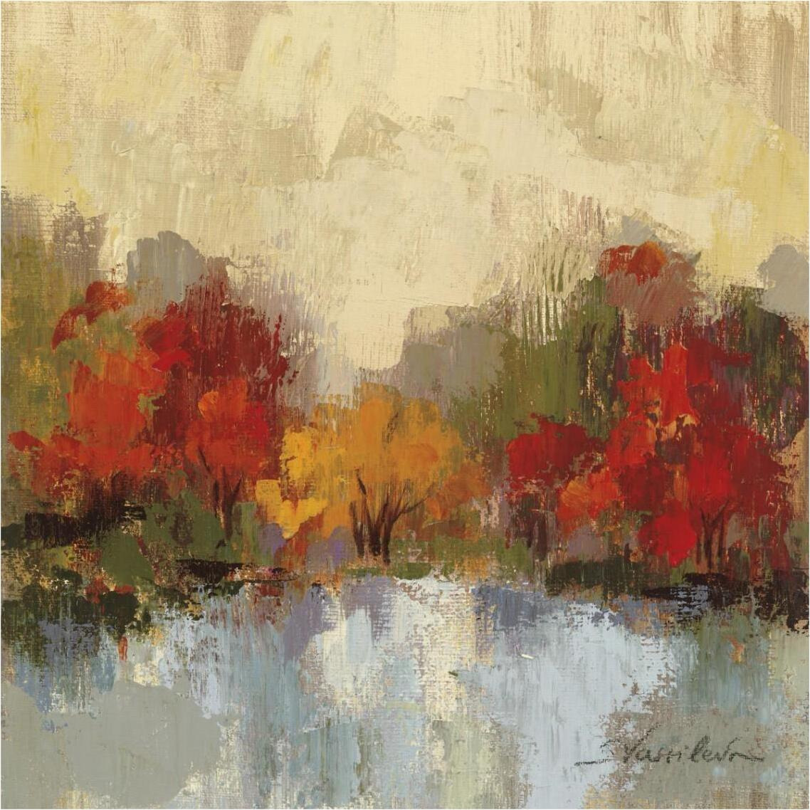Fall Riverside I -Paper Art-38&quotx38"