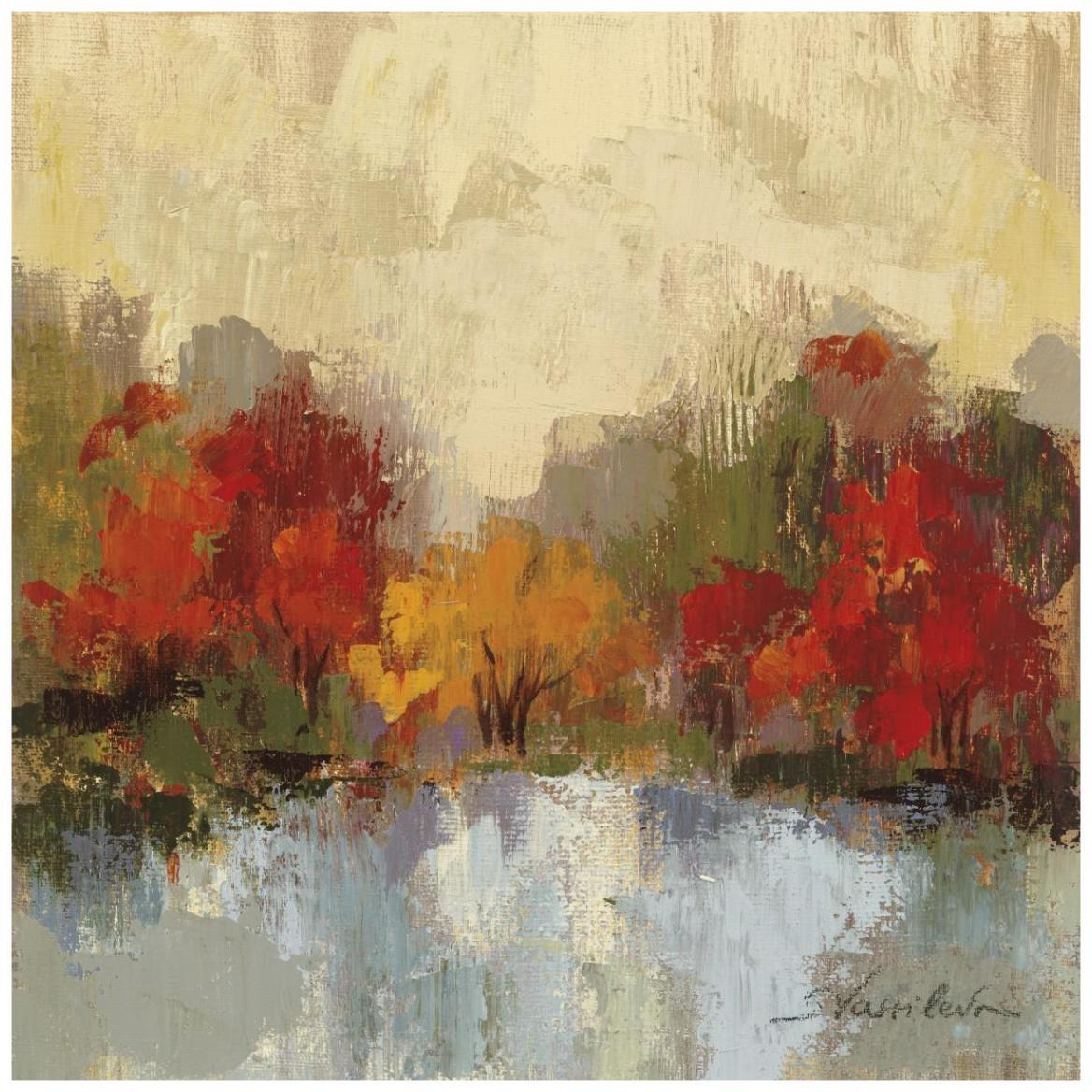 Fall Riverside I -Paper Art-42&quotx42"