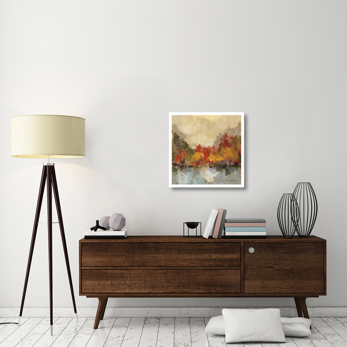 Fall Riverside II -Paper Art-26&quotx26"
