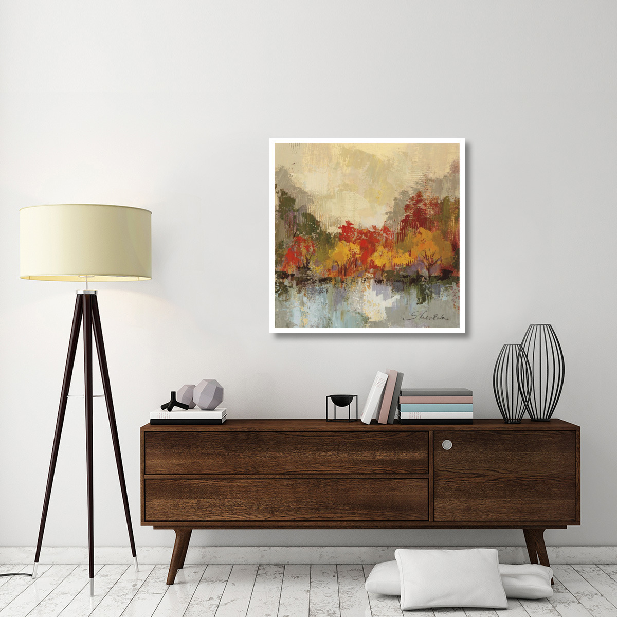Fall Riverside II -Paper Art-38&quotx38"
