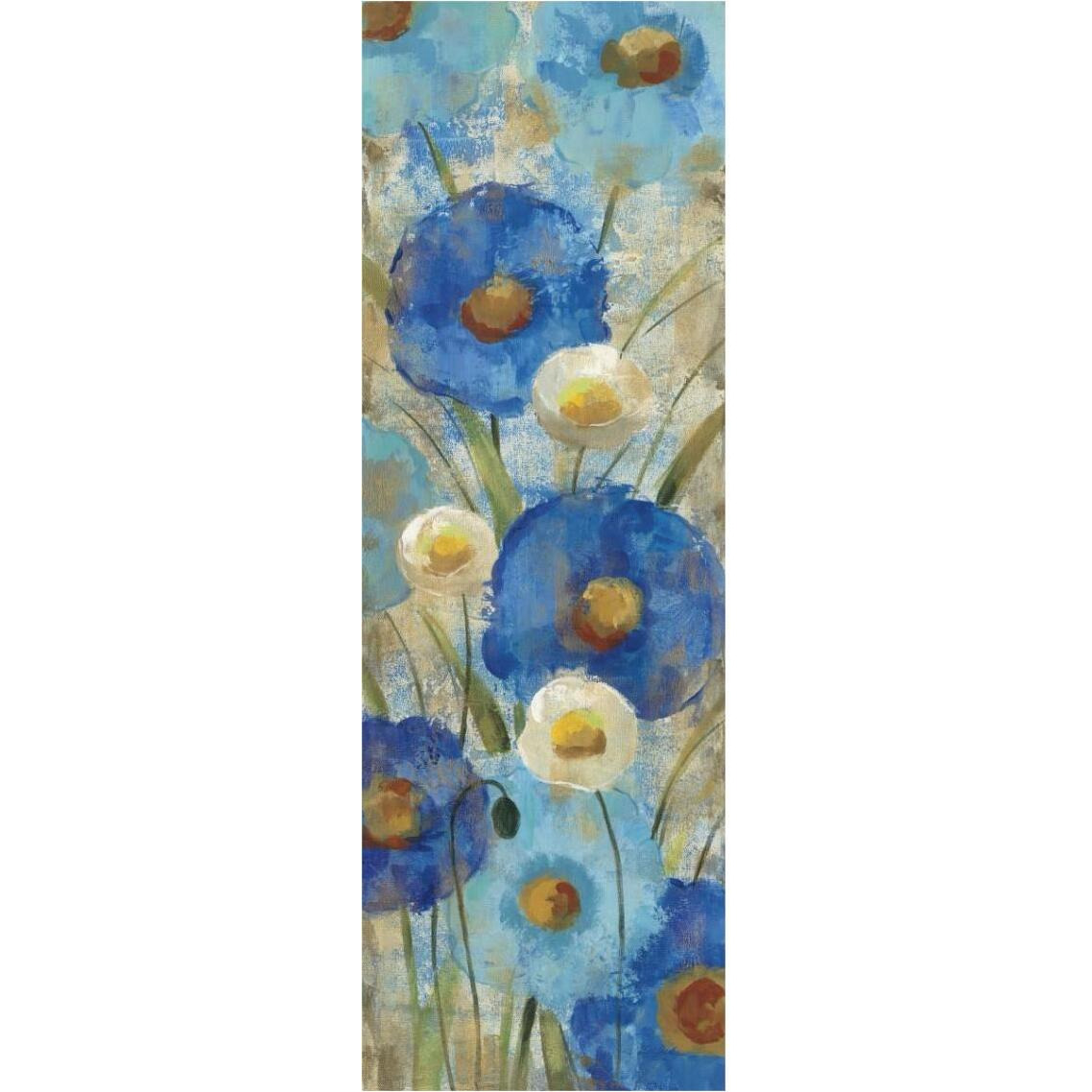 Sunkissed Blue and White Flowers II -Paper Art-14&quotx38"