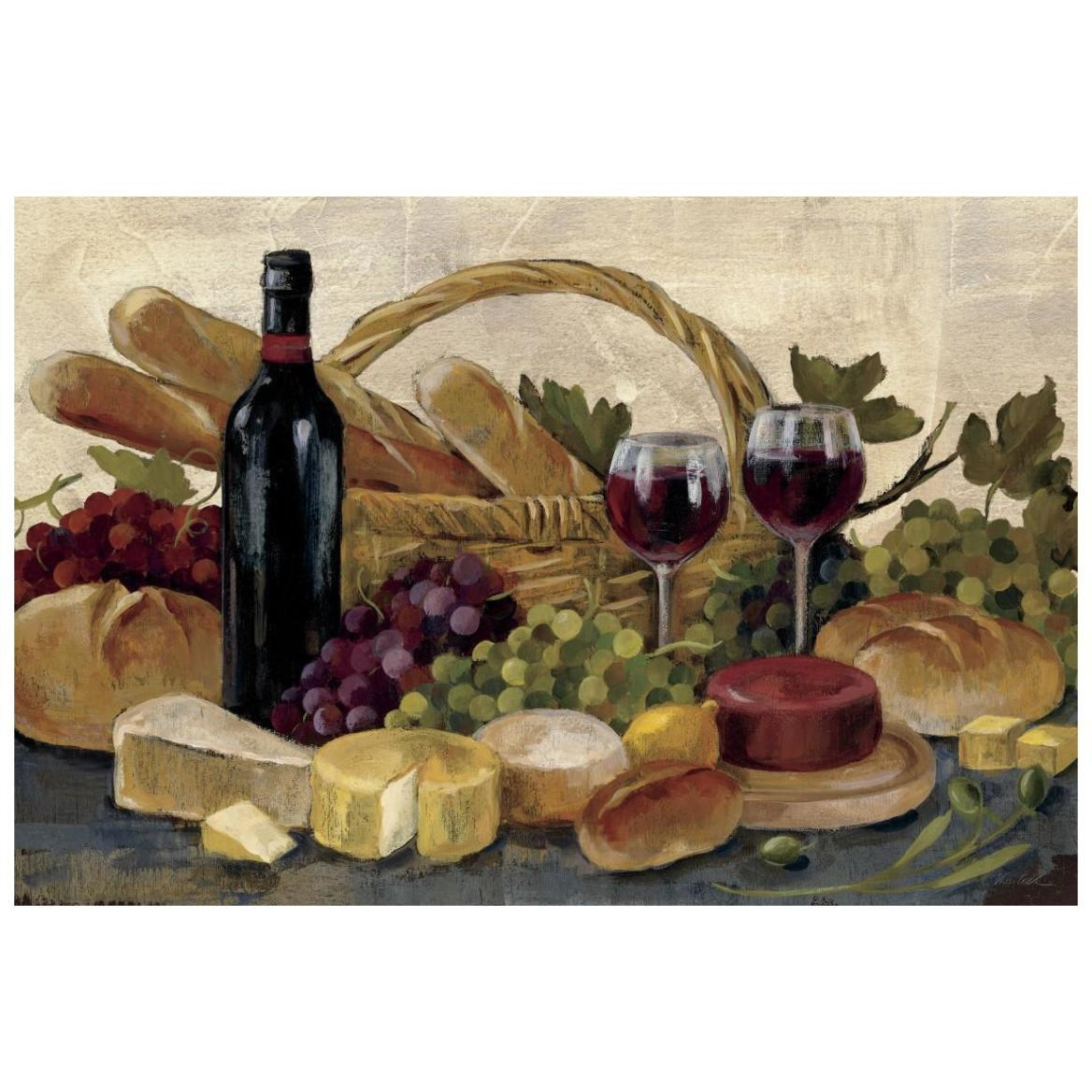 Tuscan Evening Wine Crop -Paper Art-20&quotx14"