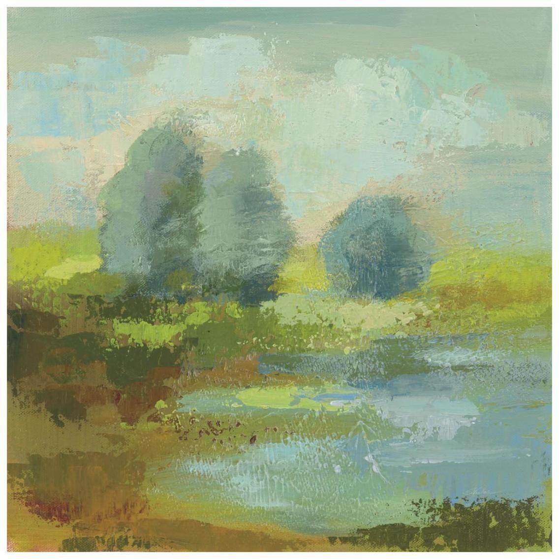 Windsor Blue Field I -Paper Art-26&quotx26"