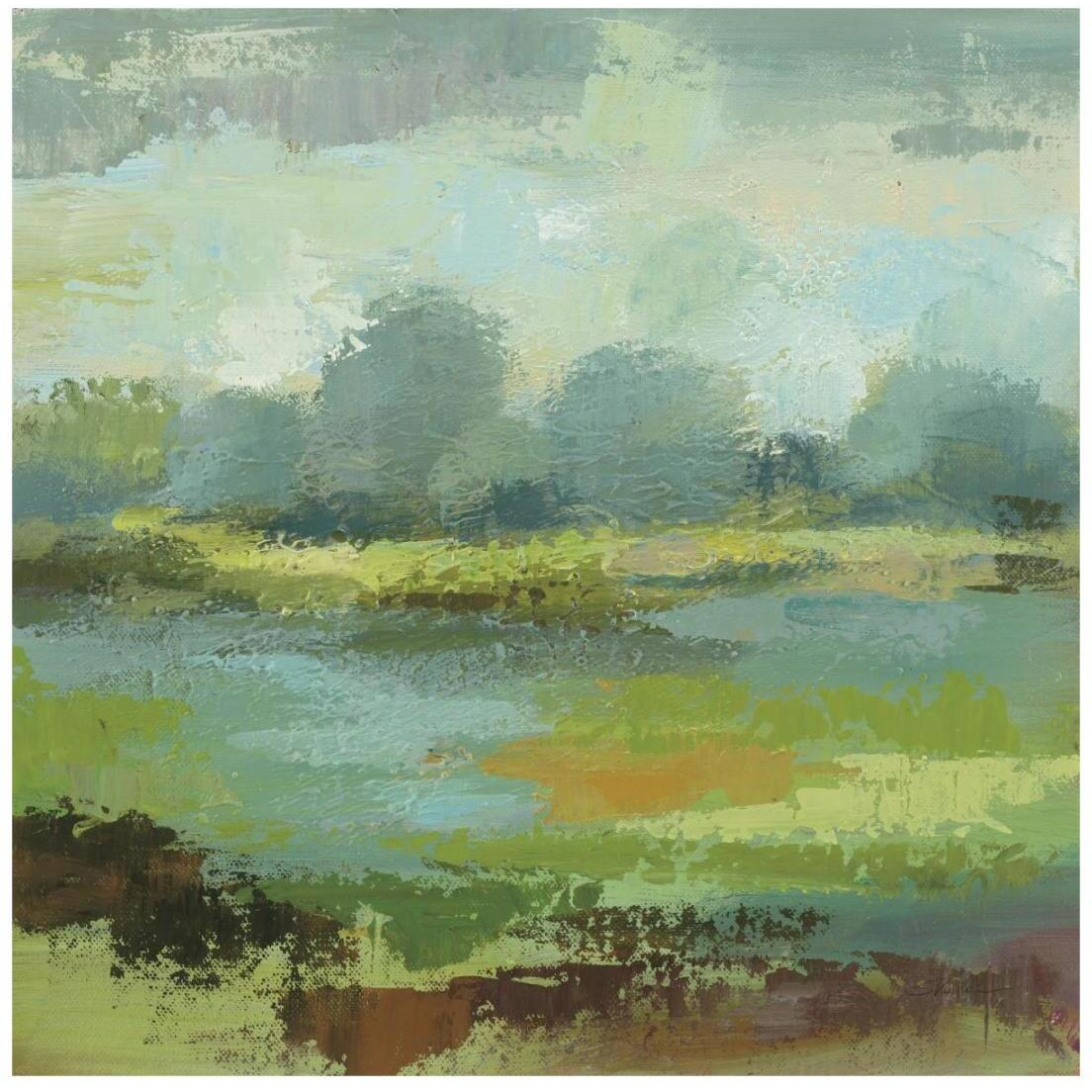Windsor Blue Field II -Paper Art-20&quotx20"