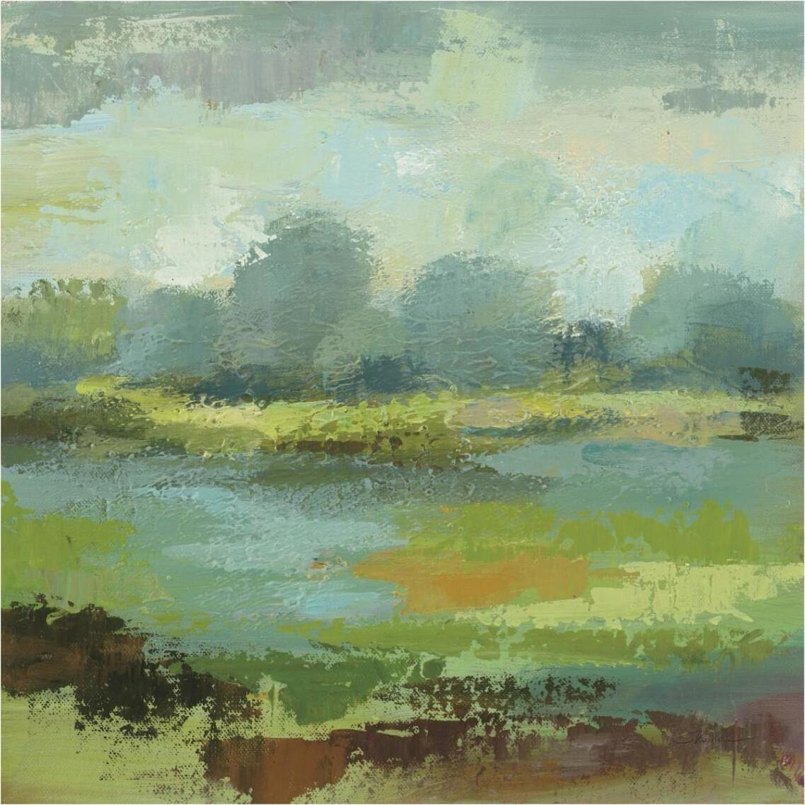 Windsor Blue Field II -Paper Art-38&quotx38"