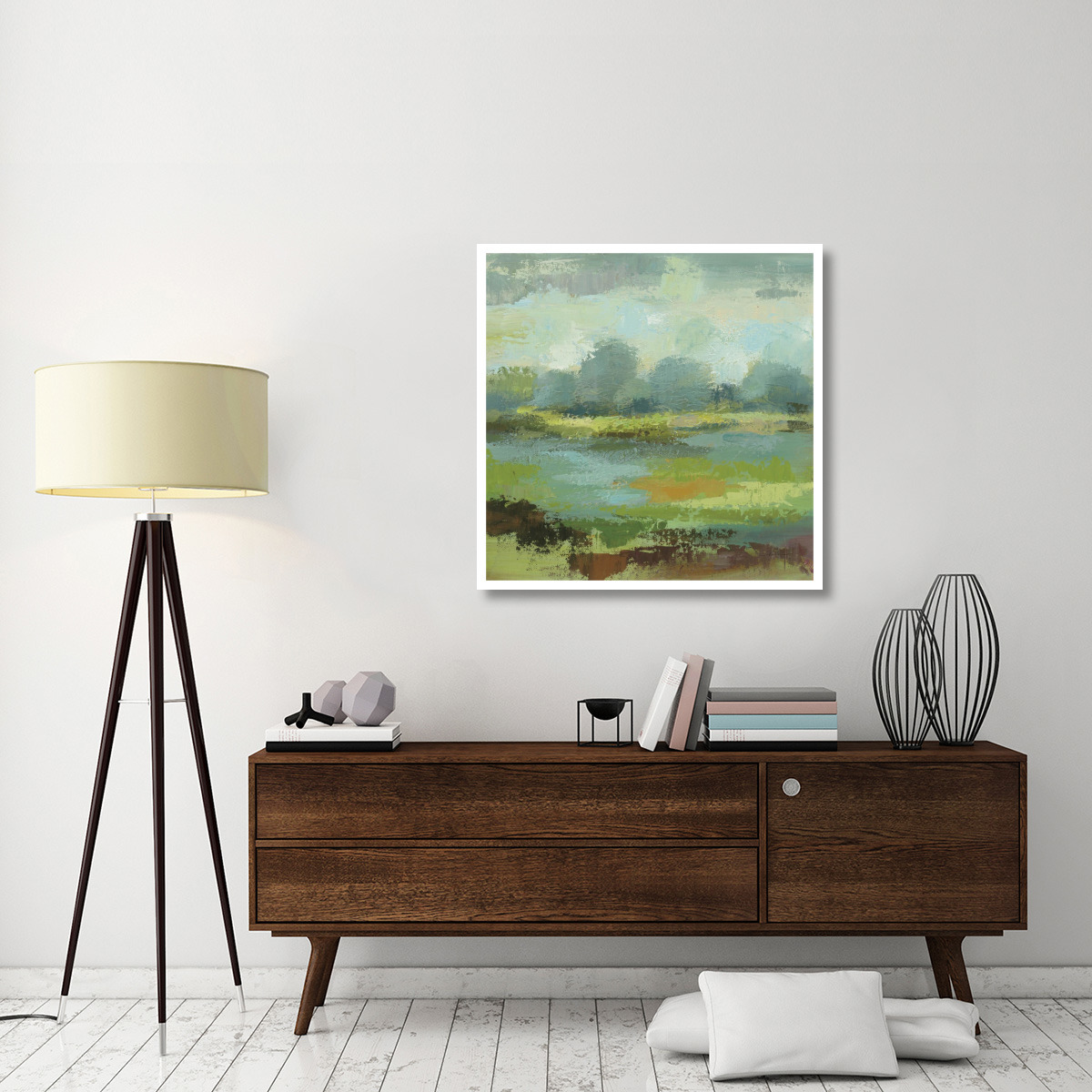 Windsor Blue Field II -Paper Art-38&quotx38"