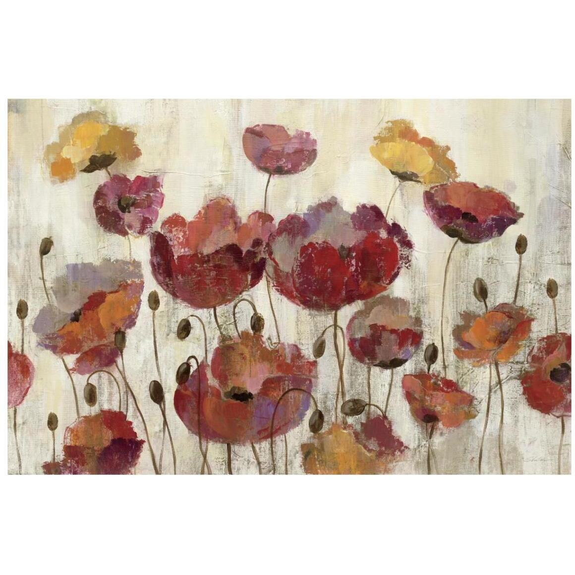 Poppies in the Rain -Paper Art-20&quotx14"