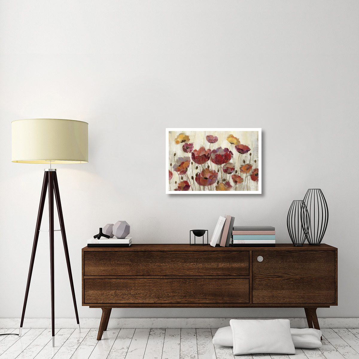 Poppies in the Rain -Paper Art-32&quotx22"