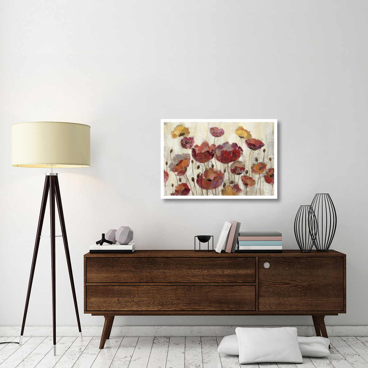 Poppies in the Rain -Paper Art-38&quotx26"