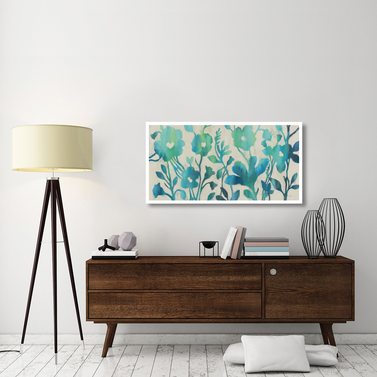 Teal Trio I -Paper Art-50&quotx26"