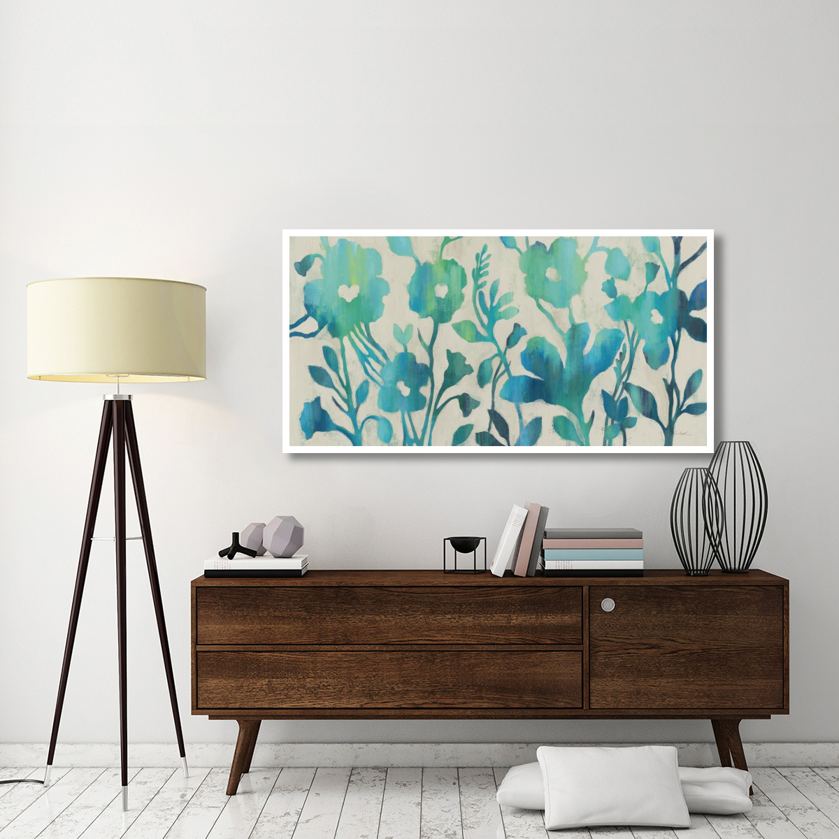 Teal Trio I -Paper Art-62&quotx32"