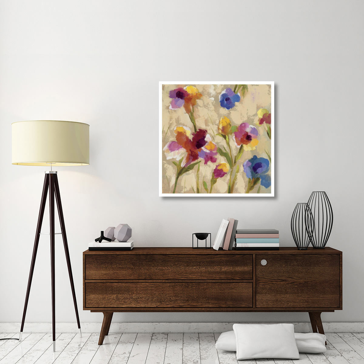 Bold Bright Flowers II -Paper Art-38&quotx38"