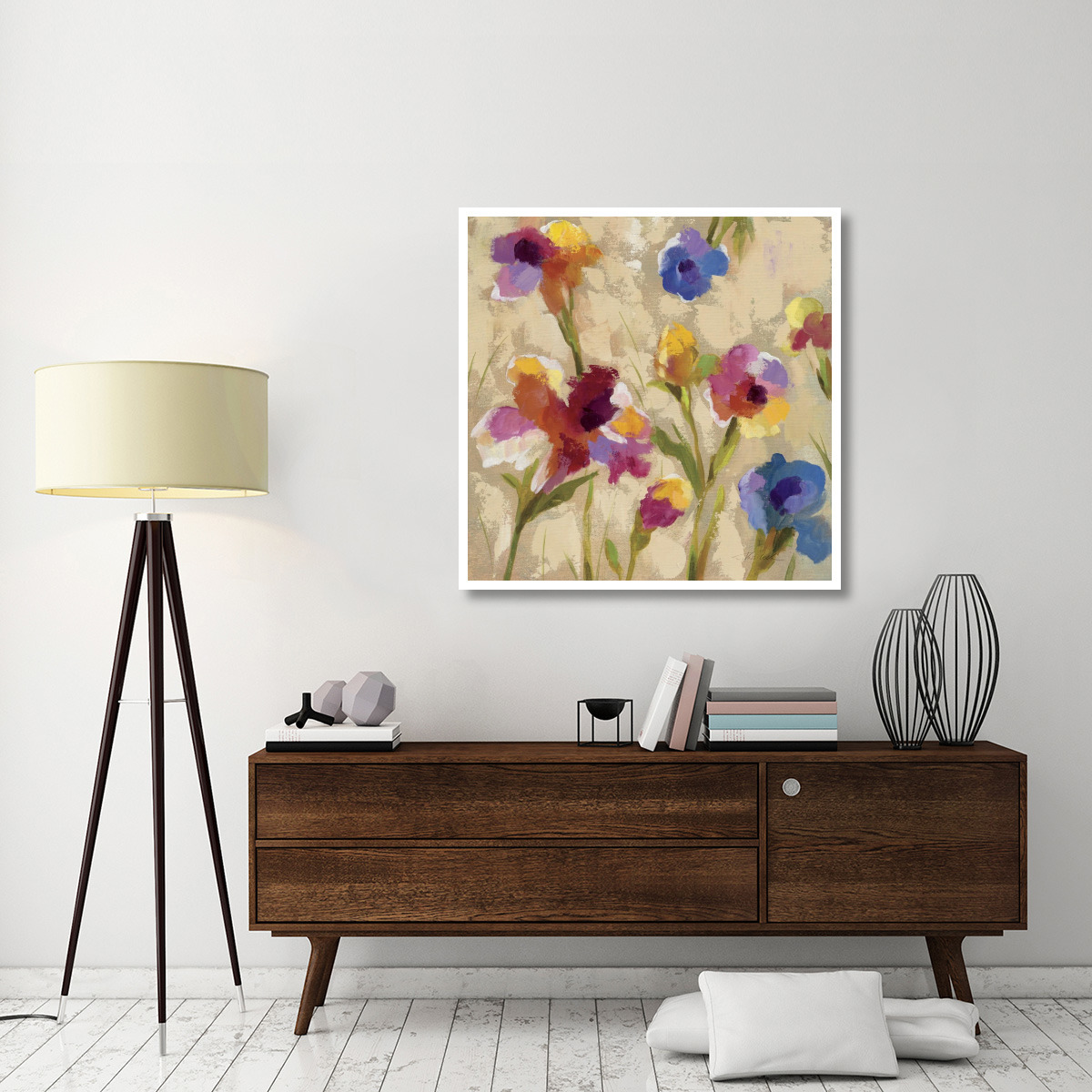 Bold Bright Flowers II -Paper Art-42&quotx42"