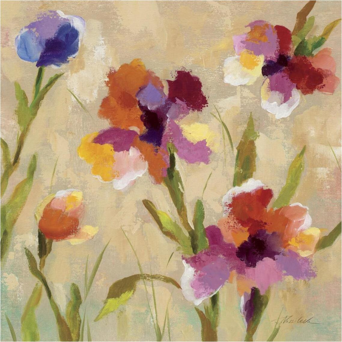 Bold Bright Flowers III -Paper Art-38&quotx38"