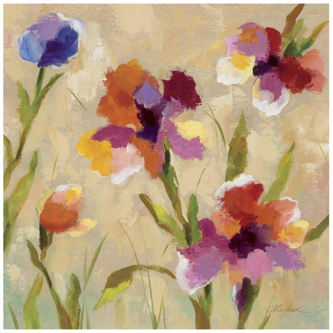 Bold Bright Flowers III -Paper Art-42&quotx42"