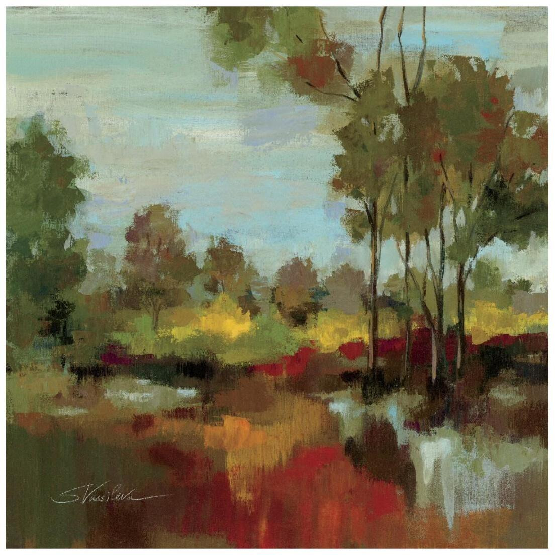 Hidden Pond Hues II -Paper Art-20&quotx20"