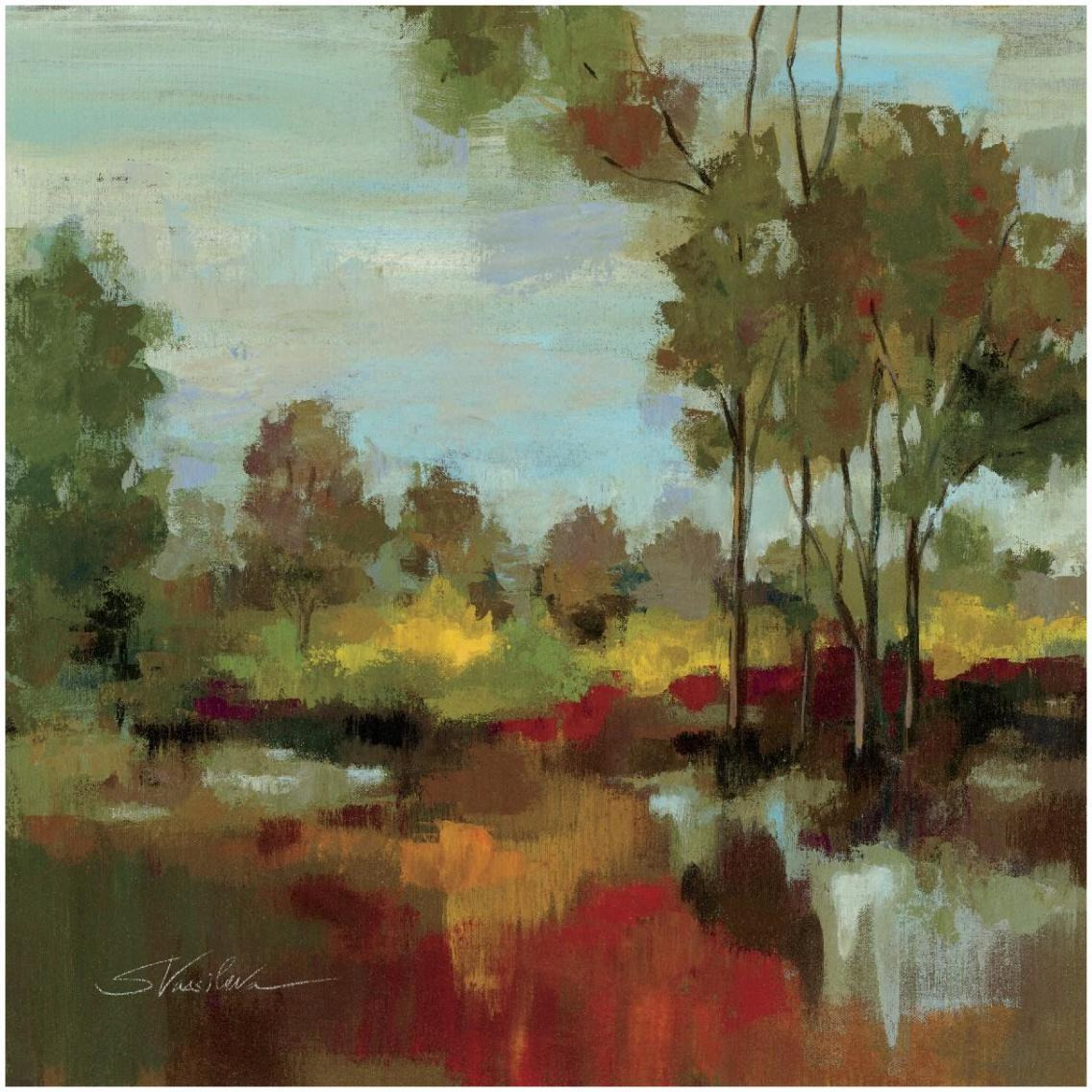 Hidden Pond Hues II -Paper Art-32&quotx32"