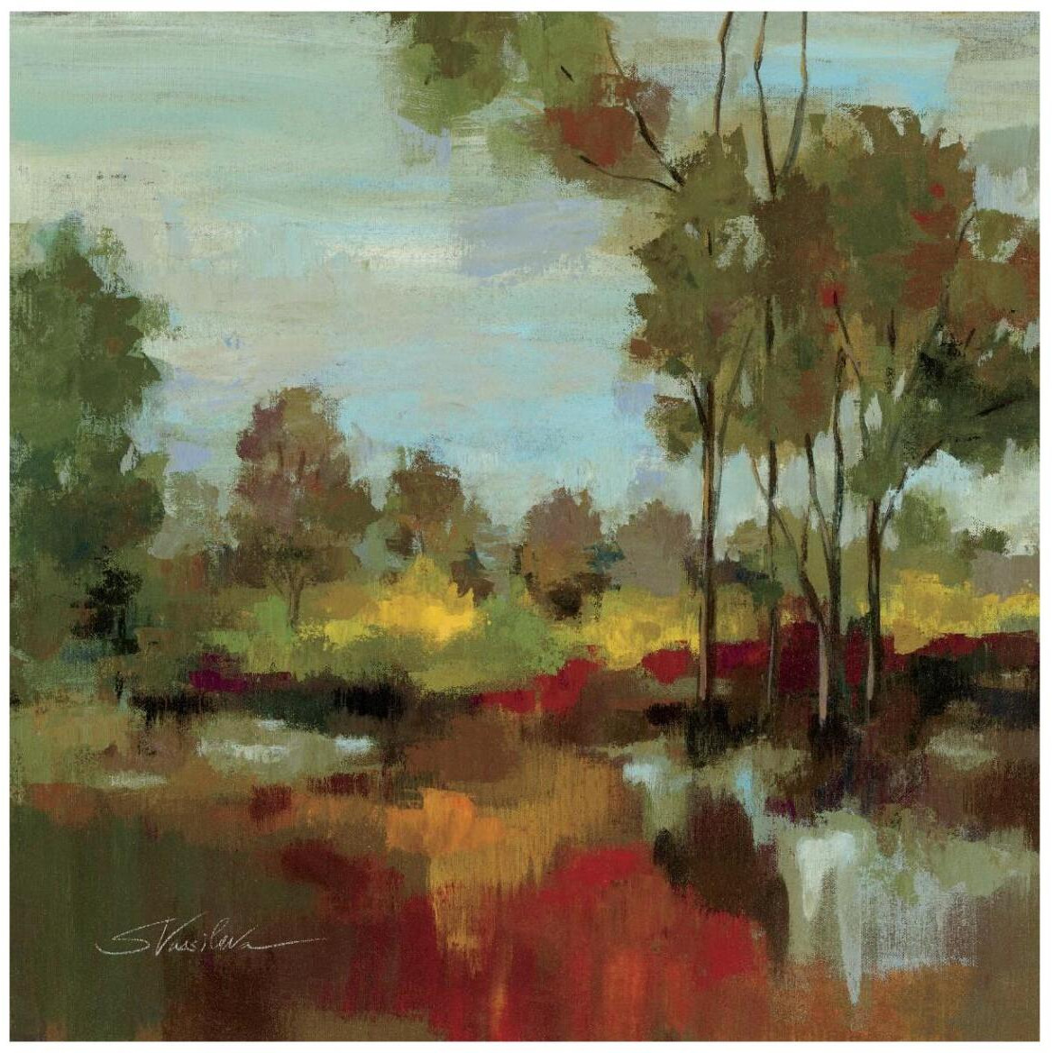 Hidden Pond Hues II -Paper Art-42&quotx42"