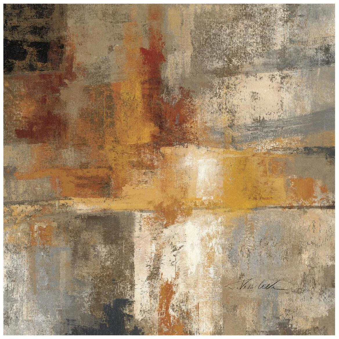 Silver and Amber Crop -Paper Art-42&quotx42"