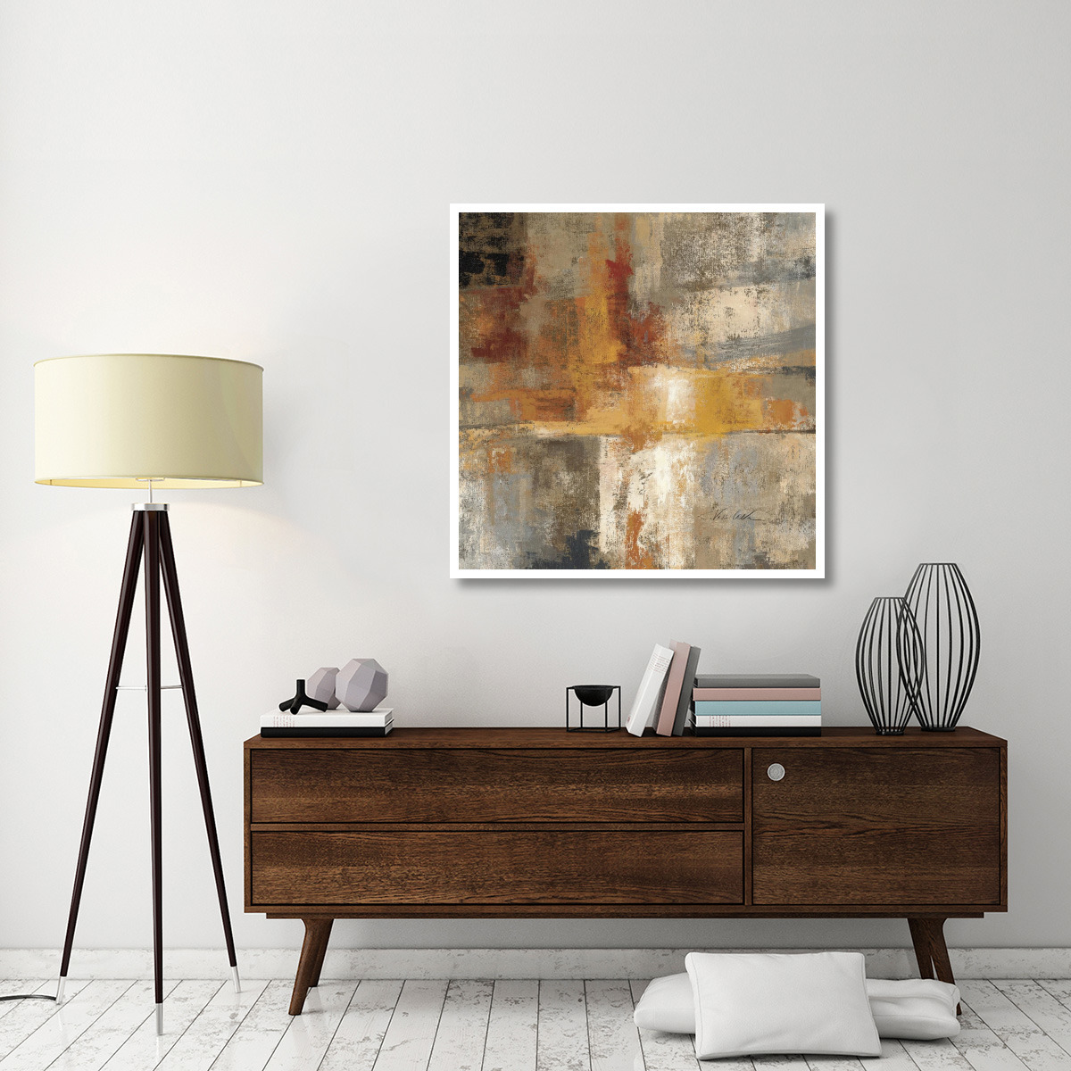 Silver and Amber Crop -Paper Art-42&quotx42"