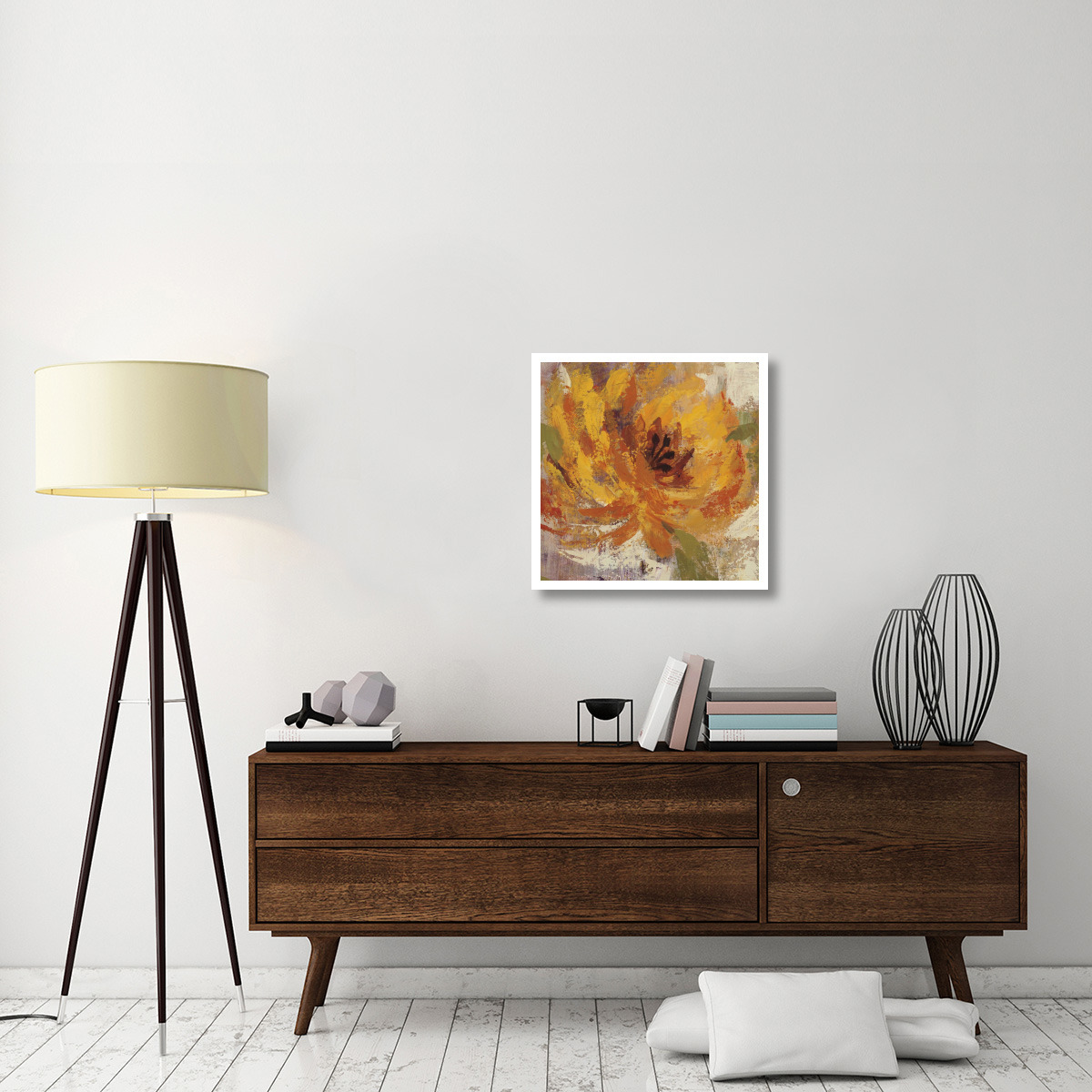 Fiery Dahlias I -Paper Art-26&quotx26"